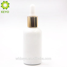 30ML kosmetische Weißgold Mattglasflasche mit Gummistopfen